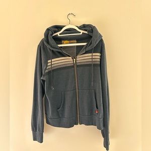 5 Stripe Charcoal Hoodie - Grey Stripes